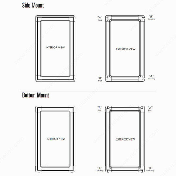 Richelieu S135 Series Screen Corners with Built-in Plunger Bolts - Image 2