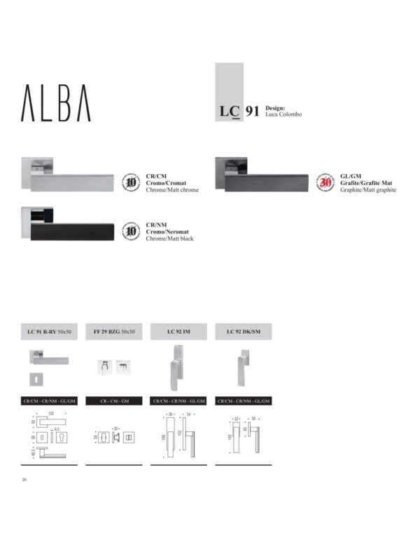 Colombo Design Hardware Alba Interior Door Lever - Image 3