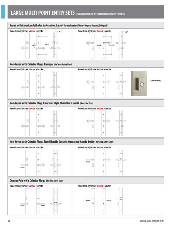 Brass Melrose Large Multi Point Entry Sets - Image 4