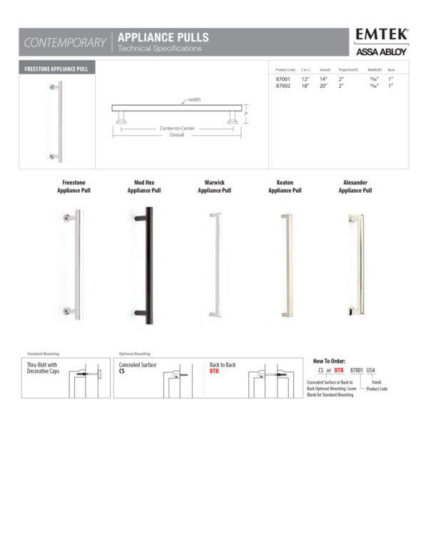 Emtek Freestone Appliance Pull - Image 6