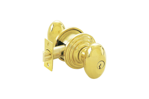 Emtek Egg Keyed Knob Classic Brass - Image 2