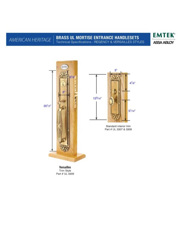 Emtek Versailles Mortise Lock Entry Set - Image 3