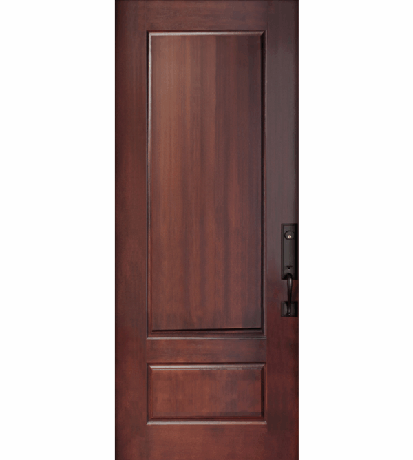 Mennie 8' Mahogany Grain 2 Panel 3 Quarter Lite (MAH8-3Q)
